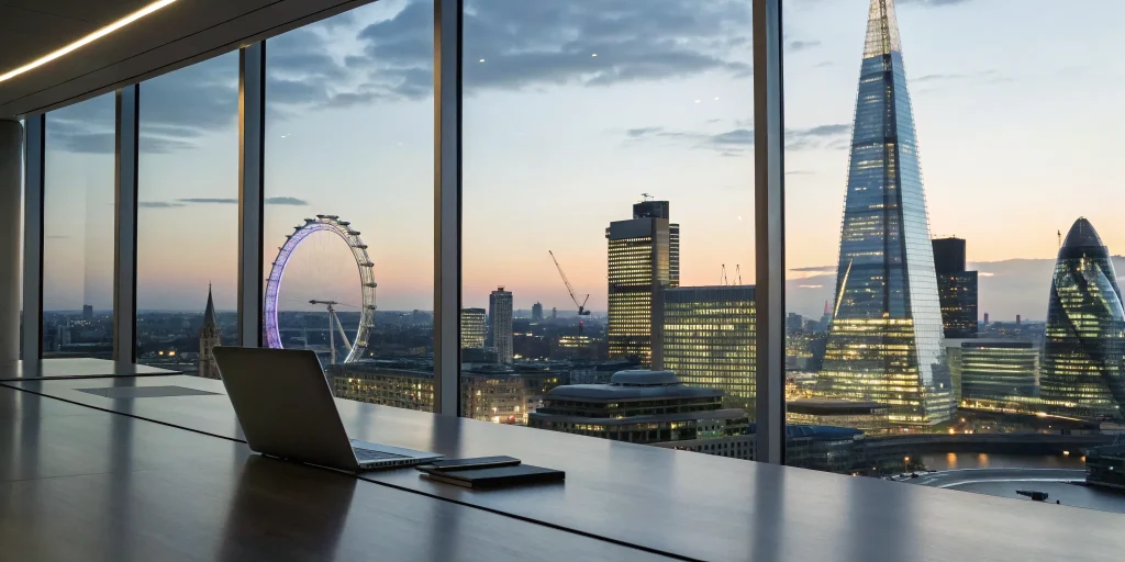 London skyline. Healthcare marketing agency.