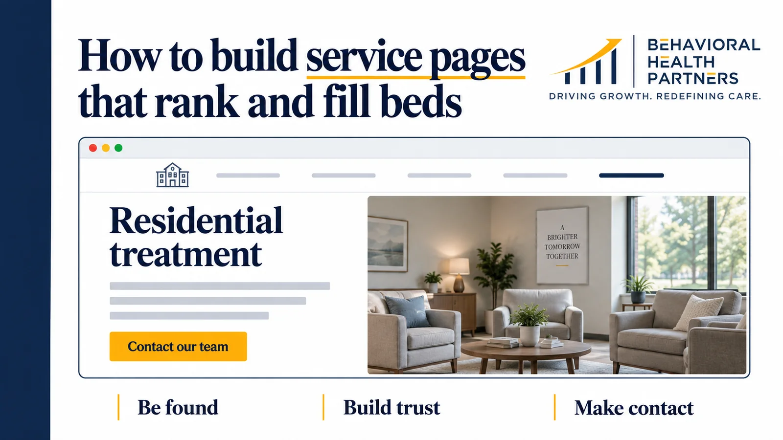 Service Pages for Rehab SEO: How to Build Pages That Rank and Fill Beds